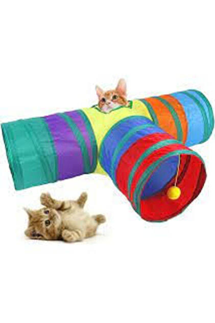T ŞEKLİNDE KEDİ OYUN TÜNELİ
