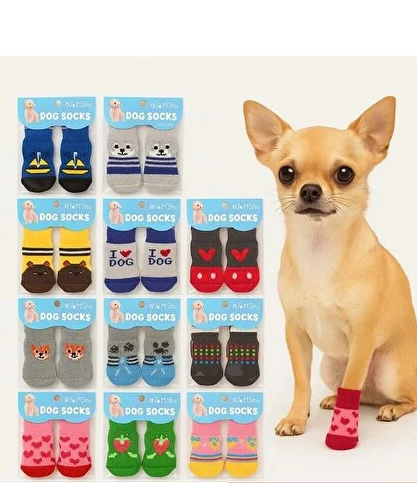 KEDİ KÖPEK KAYMAZ TABANLI ÇORAP